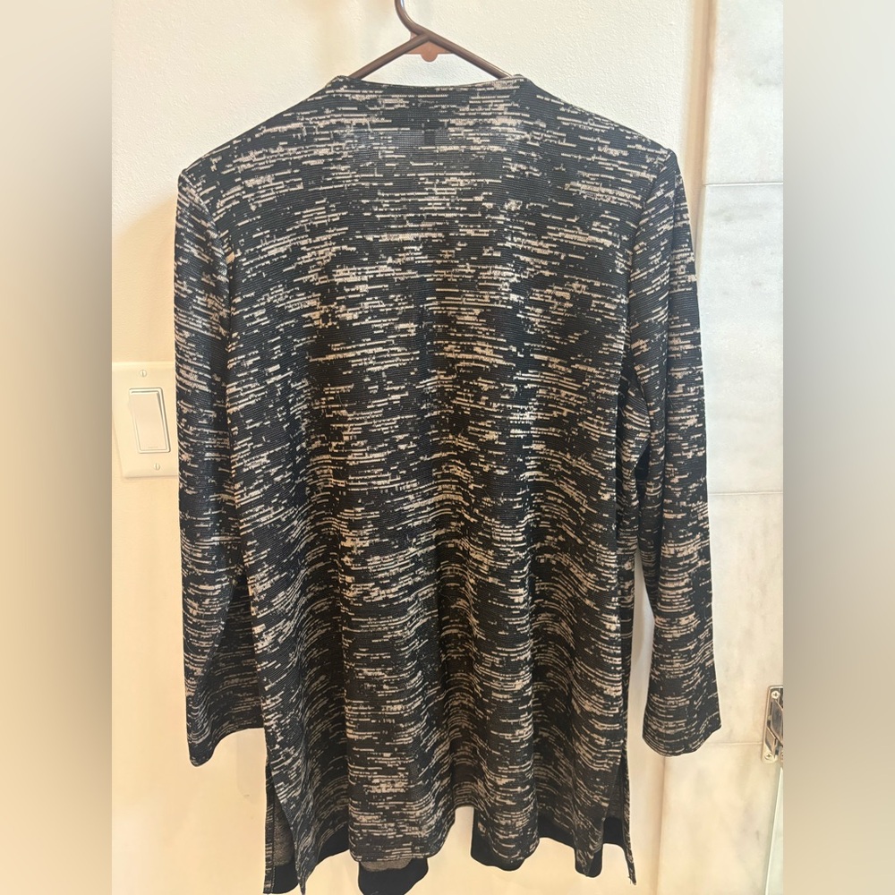 Ming Wang Black and Gold Knit Cardigan Jacket - Picture 3 of 3